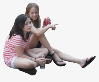 Young Girls Sitting On Ground Watching Event Source - People Sitting On Ground Png