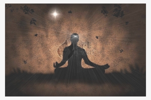 Yoga Sitting Pose Sukhasana Third Eye Light Rays Brown - Darkness