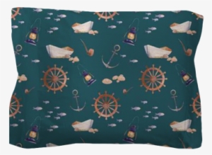 Watercolor Nautical Seamless Pattern - Watercolor Painting