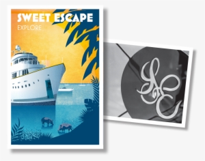 Art Deco Poster Yacht Sweet Escape Home Explore - Art Deco