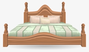 Large Vintage Bed - Furniture Clip Art Bed