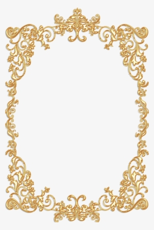 I - Gold Vintage Frame Png