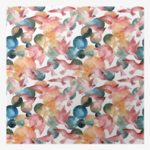Abstract Watercolor Circles And Flying Birds Seamless - Gallery Direct Abstract Watercolor Circles By Tanycya