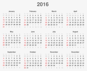 Background Transparent Calendar - Calendar Of Months 2016