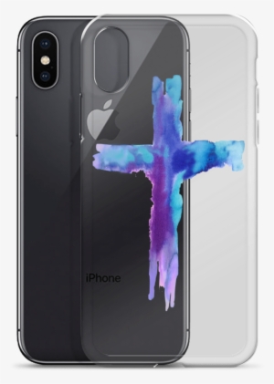 Watercolor Cross Iphone Case - Crystal Shield Iphone X (背面のみ)