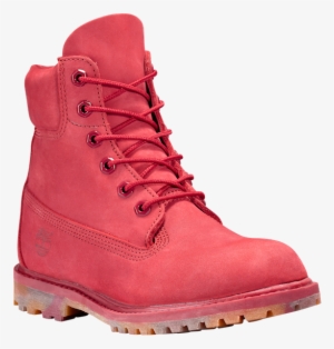Red Nubbuck Mono With Watercolor Outsole - Timberland Womens 6 Inch Premium Boots Size 6 In Red