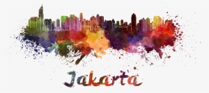 Bigstock Jakarta Skyline In Watercolor - Jakarta Skyline Transparent