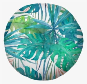 Summer Seamless Pattern With Watercolor Palm Leaves - Illustration