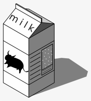 Milk Carton Black And White Clipart - Low Fat Milk Cartoon