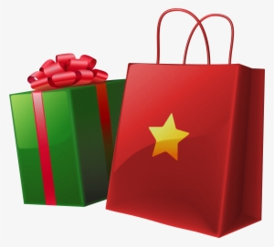 Transparent Christmas Gift Box And Bag - Gift Bag Png