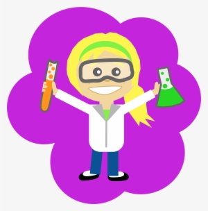 Science Girl With Ponytail - Girl Scientist Png
