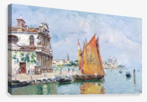 A Large Boat By The Port Of Venice Canvas Print - Venice