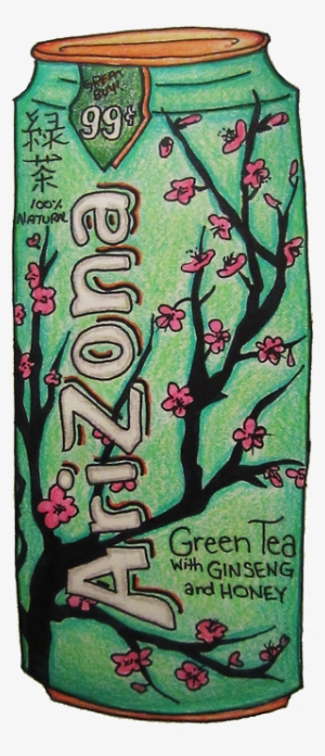 Arizona Green Tea With Ginseng And Honey - Arizona Green Tea Drawing