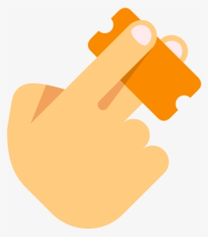 The Icon Is A Hand With Its Index Finger And Middle - Hand With Tickets Icon