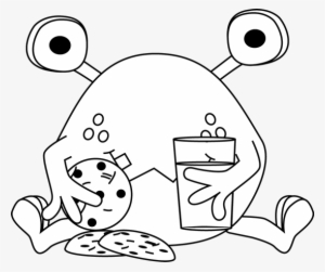 Cookie Monster Cookie Black And White Clipart - Monster Black White Png