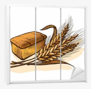 Watercolor Bread And Wheat In Graphic Style Wardrobe - Watercolor Painting