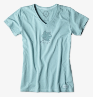 Women's Watercolor Leaf Crusher Vee