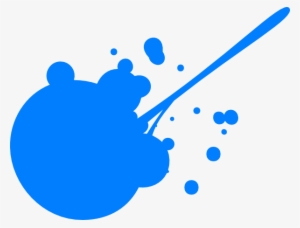 Small - Blue Paint Splatter Transparent