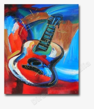 Music Art Abstract Modern Painting Oil On Canvas For - Guitar Painting Modern
