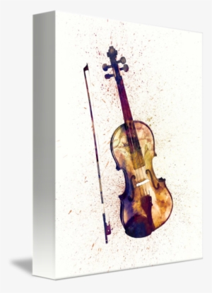 Violin Abstract Watercolor By Michael Tompsett - Michael Tompsett Canvas Art Prints - Violin
