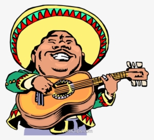 Cartoon Mexican Musician Royalty Free Vector Clip Art - Cinco De Mayo