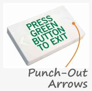 Press Green Button To Exit Led With Battery Backup - Exit Sign