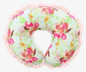 Fiona's Ruffle Nursing Pillow Cover In Blue And Pink