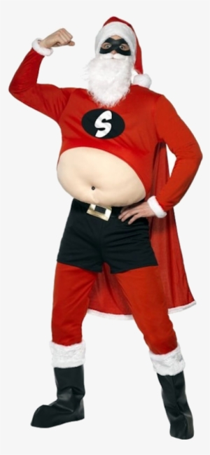 Fat Santa Superhero Costume - Smiffy's Super Santa Large