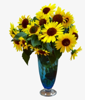 Sun Flowers In Vase Png Stock Photo