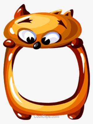 Cartoon Cat Frame Royalty Free Vector Clip Art Illustration - Cartoon Frames And Borders