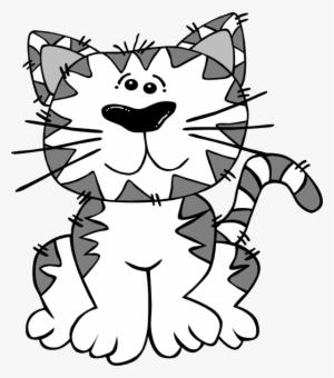 Cat Cartoon White Gray Clip Art - White And Grey Cat Cartoon