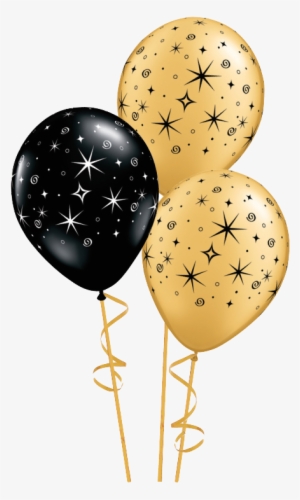 Picture - Black And Gold Balloons Transparent