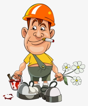 0 117dd4 6941d3b0 Orig - Construction Worker Smoking Cartoon