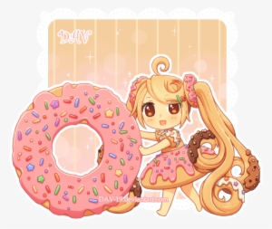 Drawn Dougnut Girly - Food Chibi Girl