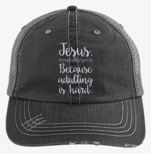 Jesus Because Adulting Is Hard Hats - Pentacle And Crescent Moon Cap