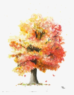 Colored Pencil Fall Tree