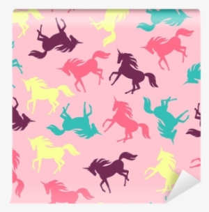 Realistic Unicorn Silhouette Seamless Pattern