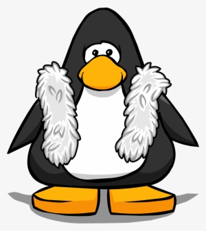 White Feather Boa Player Card - Club Penguin With Bow Tie