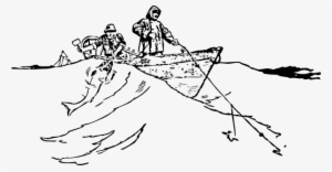 Trawling From A Boat Clip Art Free Vector - Newfoundland Dory Boat Drawing