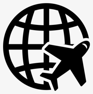 Earth Grid And Airplane Comments - Plane Globe Icon Png