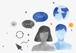 Watercolor Of A World And Two People - Lettering Gaming