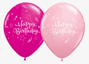 Birthday Shining Star Pink & Berry Latex Balloons 50 - Purple Happy Birthday Balloon
