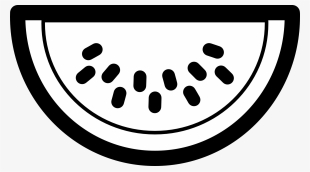 Watermelon Clipart June - Black And White Watermelon