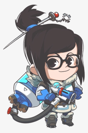 Overwatch Mei Halloween Skin Png Svg Black And White - Overwatch Mei Cute Spray