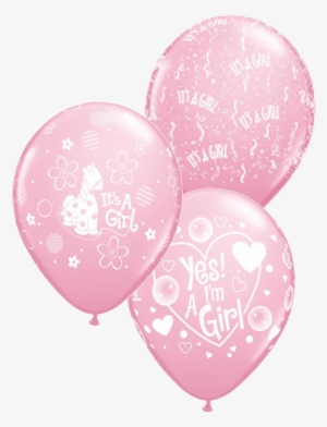 3 Love Latex Balloons - 11 Inch Yes I'm A Girl Pink - Latex