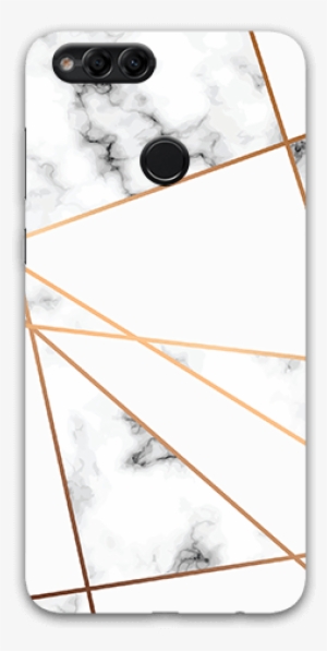 Golden Geometric Lines Black And White Marbling Surface - Iphone