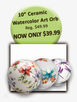 10in Ceramic Orb - Jingdezhen Changqing/cent Pt Watercolor Ceramic Garden