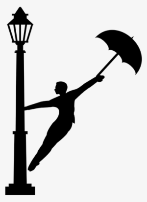 Vinilo Cantando Bajo La Lluvia Silueta - Siluetas De Personas Bajo La Lluvia