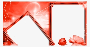 Baixar Molduras Moldura Florida Vermelha Com Rosas - Moldura 2 Fotos Vermelha