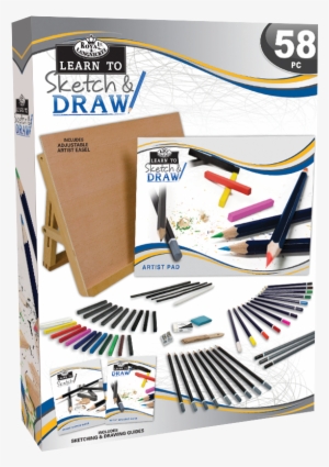 Royal & Langnickel Learn To Sketch Draw Set 58pc - Prima Marketing Learn To Sketch And Draw Art Set